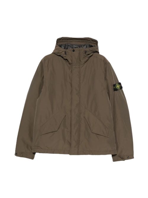 hooded logo-patch jacket Stone Island | L2S15 4100010 S0A26V0078 COAL GREY